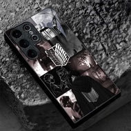 Attack on Titan 01 design Phone Case Glass for Samsung Galaxy S20 S21 S22 S23 S24 S25 Ultra Plus S23