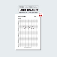 Habit Tracker Printable | 12 Months Overview | Portrait Layout | Yearly Habit Tracker | A4 Printable