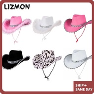 LIZMON Cowgirl Hat Fashion Sequin Performance Women Funny Sequin Cowgirl Hats