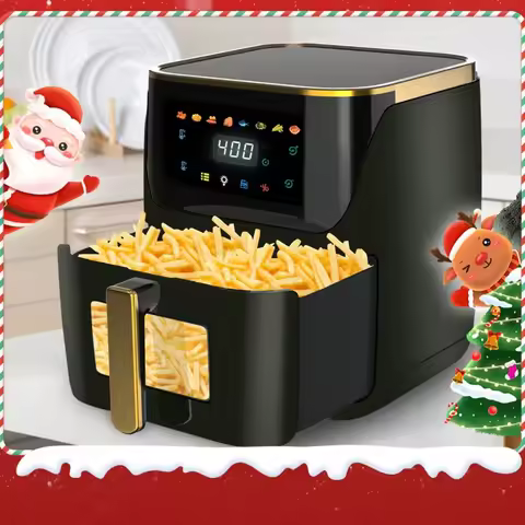 QT Air Fryer, 8In1 Air Fryer Oven With Digital Touch Screen, Visual Window, 1750W, DishwasherSafe No