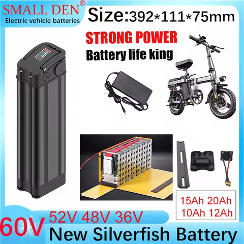 36V 48V 52V 60V 10Ah 12Ah 15Ah 20Ah 18650 high-capacity lithium battery pack Suitable for Silver Fis