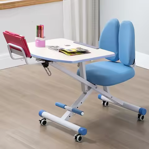 high quality folding kids study table and chair set foldable children's students study chair with ta