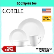 (Ready Stock) Corelle Livingware Winter Frost White 16pcs Dinnerware Set Tableware Pinggan Corelle Mangkuk Corelle