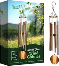 Nature’s Melody Aureole Tunes Wind Chimes – Outdoor Windchime with 6 Tubes, 100% Rustproof Aluminum,