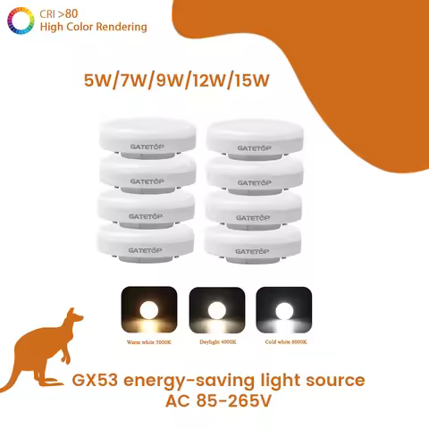 1-10pcs Spotlight LED GX53 5W-15W 220V Reflector, 60W Equivalent, Disc Frosted Puck Warm White 2700K