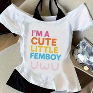 Femboy Crop Top - Anime-Inspired Streetwear Tee Clearance Sale