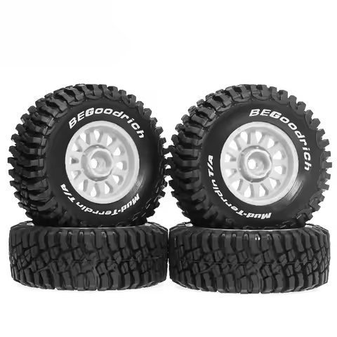 4Pcs 70mm Rubber Tires & Rims Set, Ready to Run Upgrade Wheels for 1/14 MJX HYPER GO 14301 14302, 1/