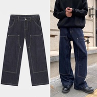 S~5XL Baggy Jeans vintage patchwork pants Jeans Trendy wide-leg straight-leg jeans
