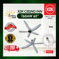 KDK Ceiling Fan T60AW NO LIGHT/DC MOTOR/WITH REMOTE CONTRO /5 BLADE/9 SPEED /1yr warranty from KDK