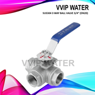 3/4" SUS304 3 Way Ball Valve Stainless steel (three Way Ball Valve) DN 20