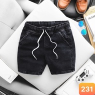 Shorts men's shorts, dark gray, no tears, elastic waistband, 4-way stretch denim, new HAVADOHCM H21 