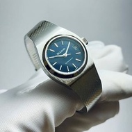 全新 絕美 BULOVA 寶路華 瑞士 SWISS 自動錶 早期老錶 古董錶 仕女錶 手錶 銀色 深藍 復古 簡約 Vintage 古著