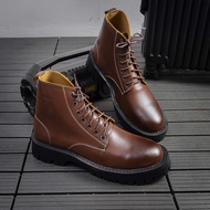 Giày Da Nam Combat Boot Cao Cổ Chất Da Bò Đẹp Cao Cấp Chống Thấm Nước - G611 - Men Fashion - MenF