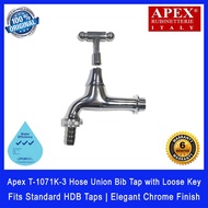 Apex T-1071K-3 Hose Union Bib Tap with Loose Key. Fits most HDB taps of 1/2 inch. Dimensions (L x W 