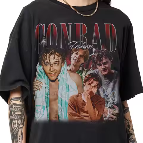 Vintage 90s Bootleg Style Conrad Fisher T-Shirt Retro Conrad Fisher Oversized Y2k T-shirt Gifts for 