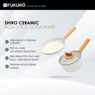 Fukuro Shiro Ceramic Non-Stick Cookware Set - Fry Pan (26cm) + Saucepan (18cm)