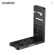 Andoer Universal Camera L-Shape Bracket Plate Holder 1/4 & 3/8 Inch Screw Mount Aluminium Alloy Brac