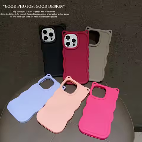 3D Cat Ear Candy Waves Phone Case For Tecno Spark 6 GO 1S 3 7 9 10 20 40 Pro Plus 8C 10C 20C 40C Pop