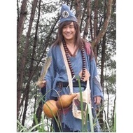 Ancient Costume Jigong Monk Costume Jacket Hat Gourd Fan Beads Full Set TV Drama Beggar Patch Clothe