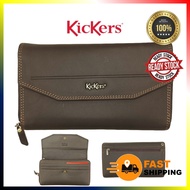 KICKERS ORIGINAL GENUINE LEATHER LONG PURSE WALLET ZIP ZIPPER MEN WOMEN DOMPET BEG DUIT PANJANG KULI