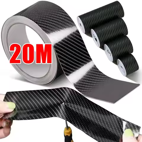 3D Carbon Fiber Sticker Paste Car Threshold Protective Film Anti Scratch Waterproof Matte Black Nano