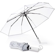 G4Free 42 Inch Clear Travel Umbrella Windproof, Automatic Open and Close Transparent Foldable Compac