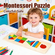Wooden Toddler Puzzle for 4-6 Years Old Geometric Shapes Montessori Toys Puzzle Toys Shapes