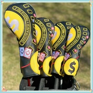 Golf Headcover PU Leather Waterproof Creative Poker Design Driver Fairway Hybrid Cover Sports Gear I
