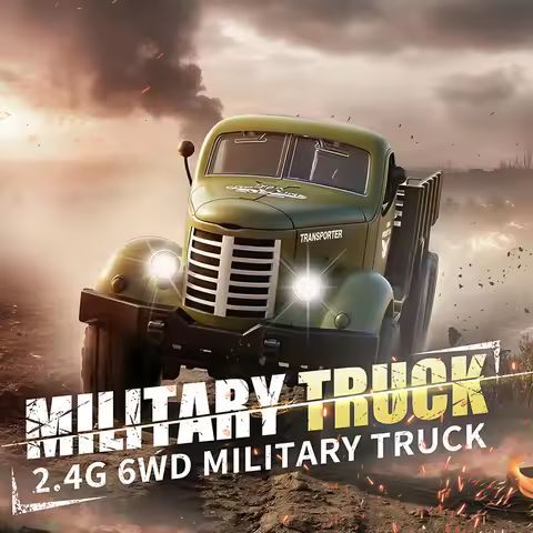 JJRC 1:12 Scale 6x6 All-Terrain Military RC Truck - Heavy Duty Steel Ladder Frame, Dual-Speed Gearbo