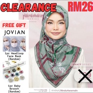 💯 MINAZ HIJAB Free Gift JOVIAN Face Mask Baby Brooch New Clearance Sale KHATT JADE Tudung Bawal Cott