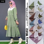 Lecy Midi #2Dress/Midi Dress/Gamis/Baju Muslim/Baju Wanita