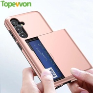 Wallet Cover For Samsung Galaxy S24 S23 S22 S21 S20 FE 5G Case With Card Holder Dual Layer Hybrid Sh