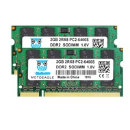 DDR2 800MHz Sodimm 4GB Kit (2GBX2) PC2 6400 6400S RAM 1.8V CL6 200-Pin Non-ECC Unbuffered Laptop Mem