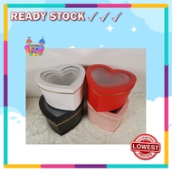 *READY STOCK* 3 in 1 Love Shape Gold Liner Florist Transparent Bucket Gift Box Most Precious Flower 