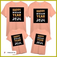 ✷ ❏ ◊ PEACH FUZZ COTTON SPANDEX Color of the Year 2024 Family Shirt Set New Year Shirt Year of the