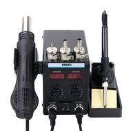 8586D สถานีบัดกรี 2 ใน 1 ดิจิตอลจอแสดงผล Rework HOT AIR GUN หัวแร้งไฟฟ้า 220V เชื่อม Desoldering ซ่อ
