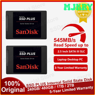 MJKRY 100% Original SanDisk SSD PLUS SATAIII 240GB 480GB 1TB 2TB 2.5 Hard Drive Disk SSD Internal Solid State Disk for Laptop Desktop JMRGF