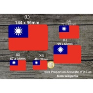 Waterproof Vinyl Glossy 🇹🇼 Taiwan 🇹🇼 National Flag Sticker(Free Singpost Mailing)+FOC Mini SG Flag S