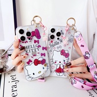 Xiaomi Redmi 11 Prime 4G 12C 11A Xiaomi Mi 10T 10T Pro 11X 11i 11X Pro Xiaomi 12T 12T Pro Cute Cartoon Hello Kitty Phone Case Phone Cover with Wristband and Long Lanyard
