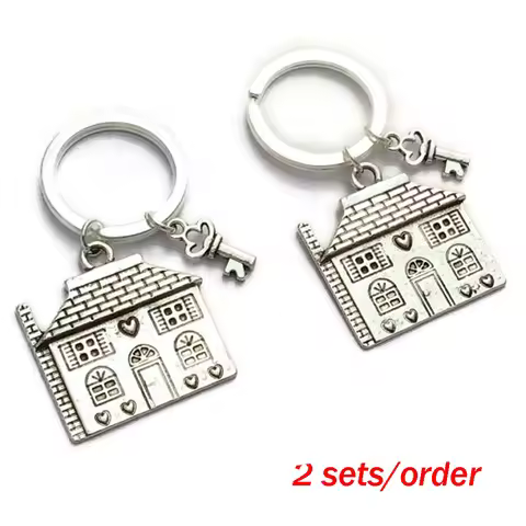 2pcs House Warming Gift, New Home Keychains, First House Keychain, His And Hers House Keys, Students