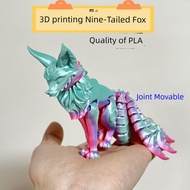 Mainan rubah ekor sembilan percetakan 3D baru kanak-kanak sendi boleh bergerak 3D percetakan naga ha