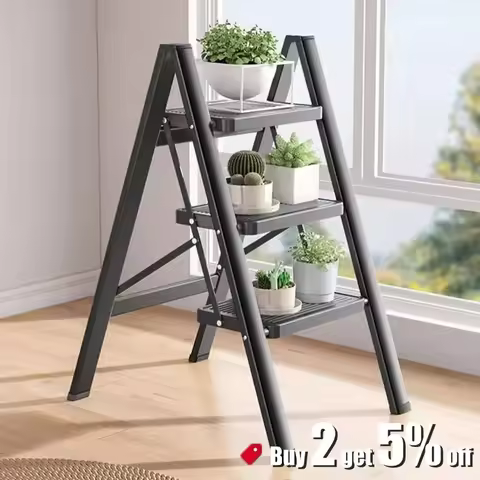 Household Foldable Ladder 3-step Carbon Steel Foldable Staircase Ladder Anti Slip Herringbone Ladder