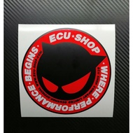 สติ๊กเกอร์ติดรถ ECU SHOP งานตัดสะท้อนแสง3M