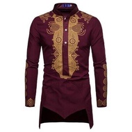 Uomo Hommes Kaftan Musulman Kurta เสื้อผ้ามุสลิมอินเดียสไตล์ยุโรปเสื้อมุสลิมผู้ชายแขนยาวทองเสื้อลายใ