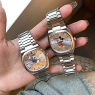 Cute Mickey Donald Duck Couple Watch High-End Light Luxury Niche All-Match Unisex Steel Band Watch F