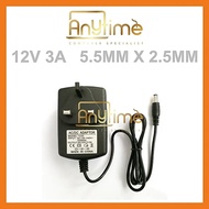 ADAPTER - PLUG AC TO DC 12V 3A 5.5MM X 2.5MM