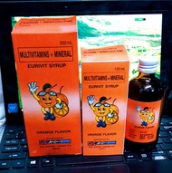 EURIVIT SYRUP  MULTIVITAMINS + MINERAL  120mL & 250mL - ORANGE FLAVOR!