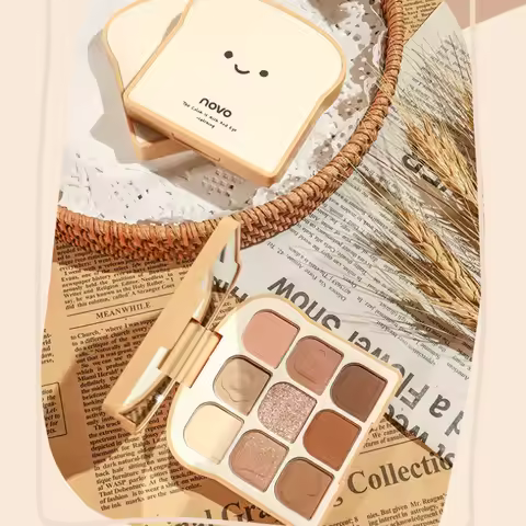 NOVO Toast 9 Colors Matte Eyeshadow Palette Pearlescent Eye Plate Cute Makeup Palette Female Cosmeti
