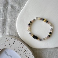 黃金系列金運石貔貅彈性手鍊