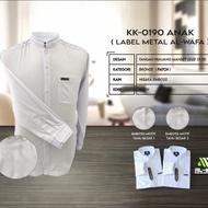 Baju Koko Muslim Anak Al Wafa / AWF Bronze Lengan Panjang Putih